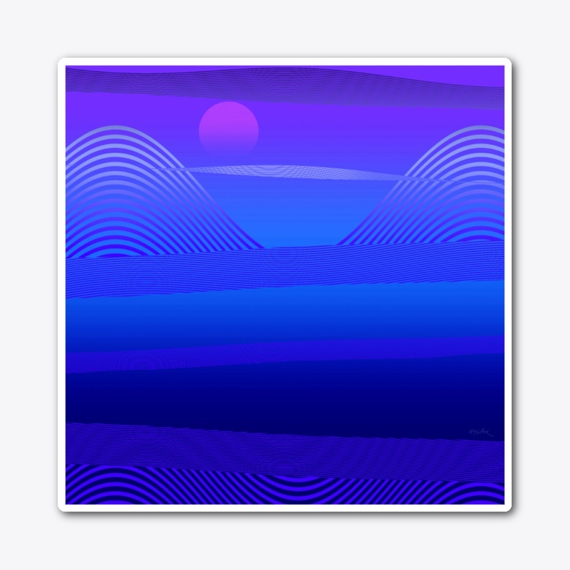 Mountain Vista in Blues and Violets