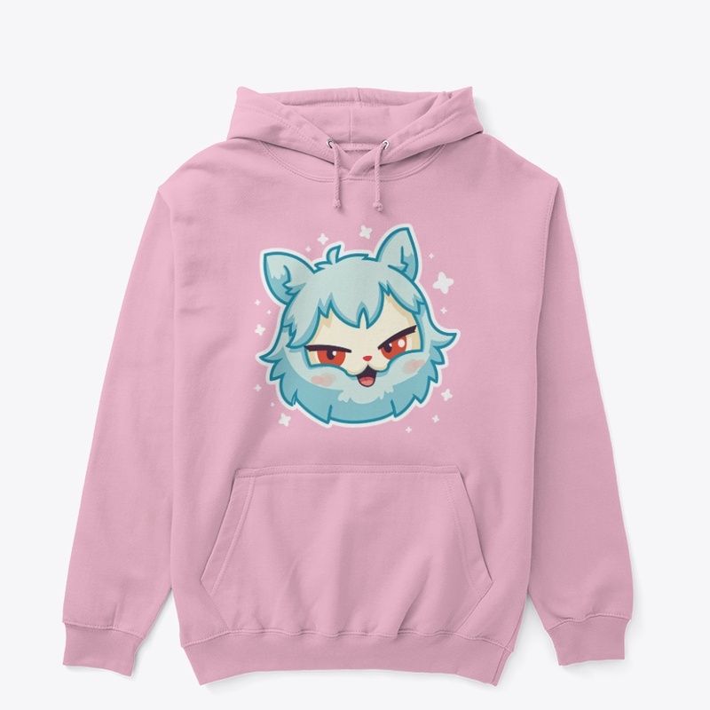 Adorable Blue Cat Face Cartoon Design