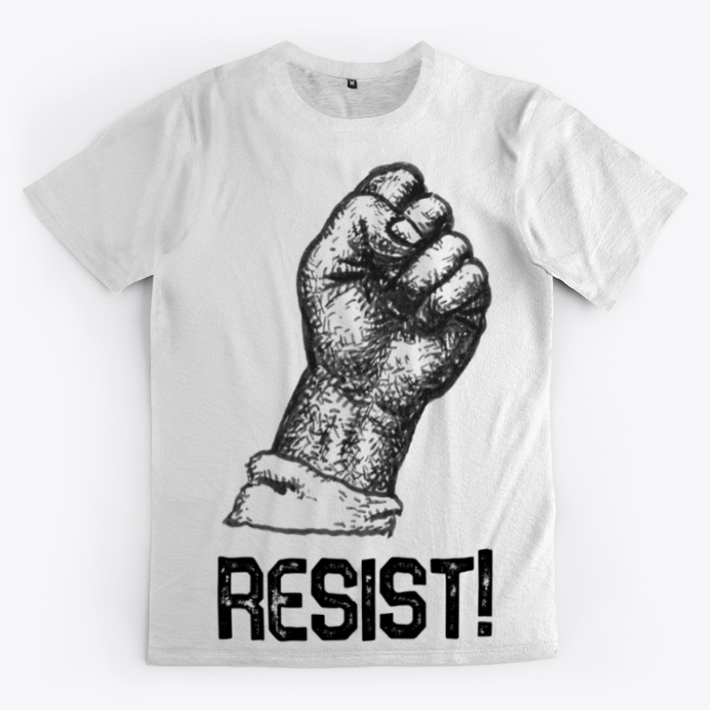 A Raised Fist with the Word Resist