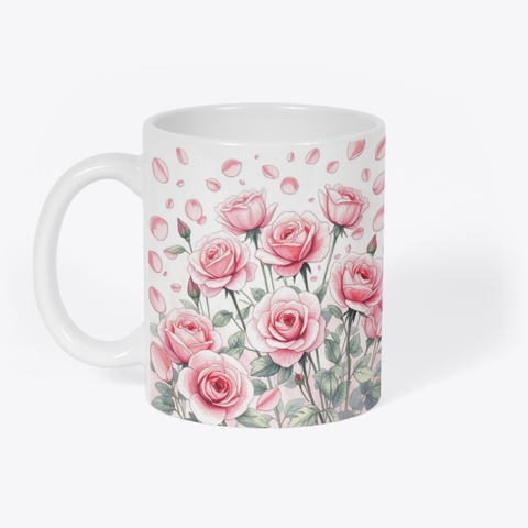 Cute Rose Mug!” 🌹✨ White T-Shirt Front