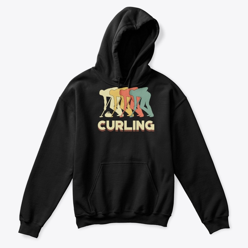 Retro Silhouette Vintage Curling Lover