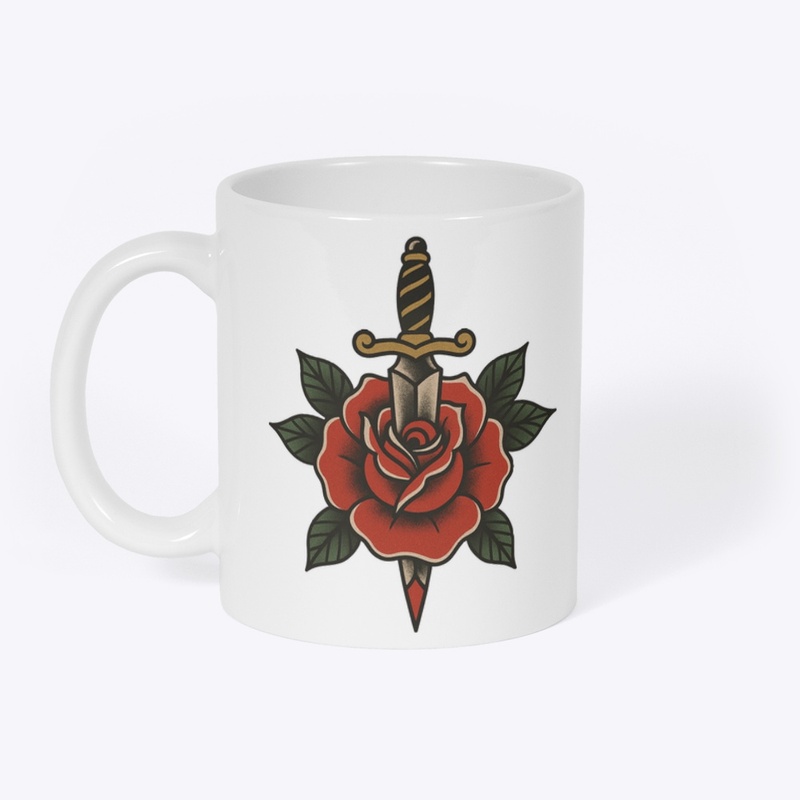 American Traditional Rose & Dagger