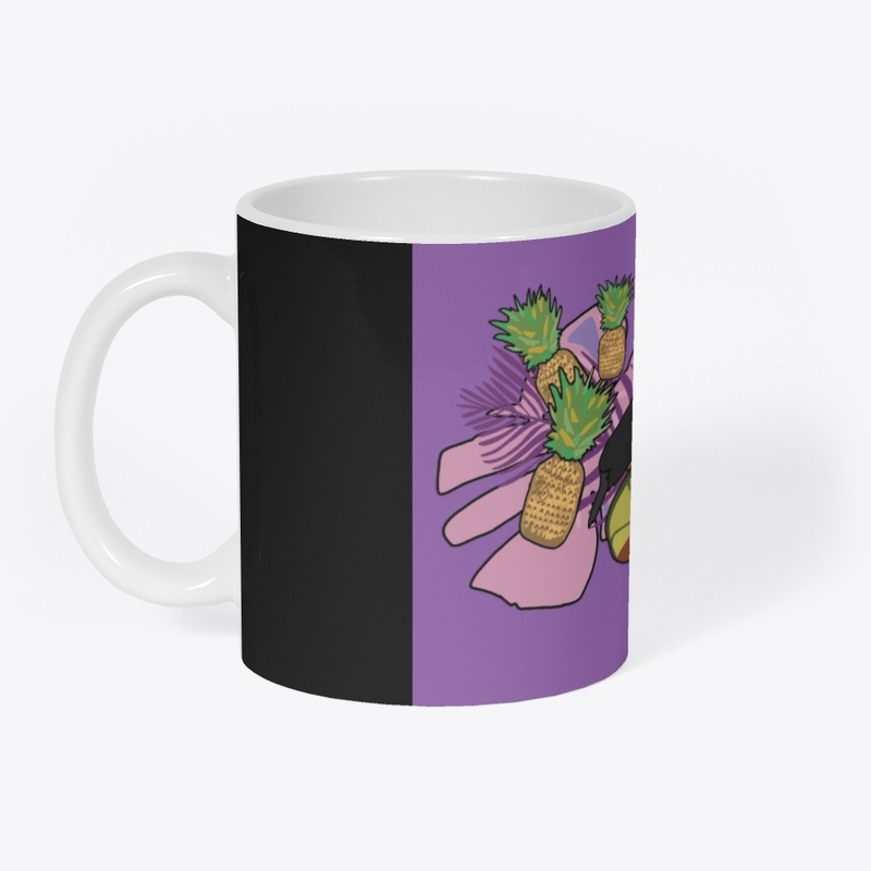 Toucan and Coconut on Purple