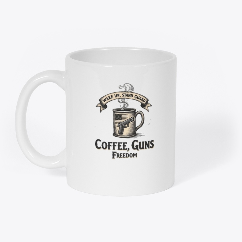 Coffee Guns Freedom Patriotic Mug