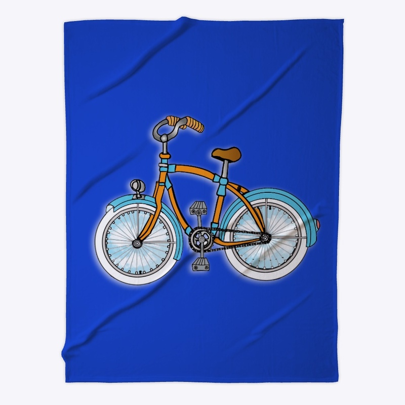 Orange and blue bicycle...