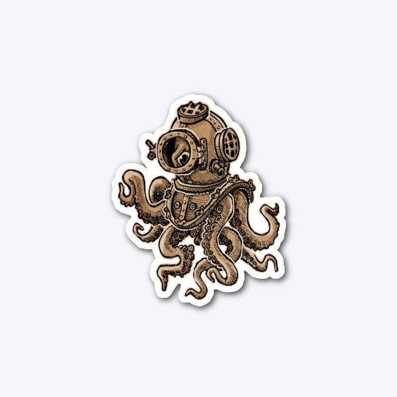 Steampunk Octopus Sticker