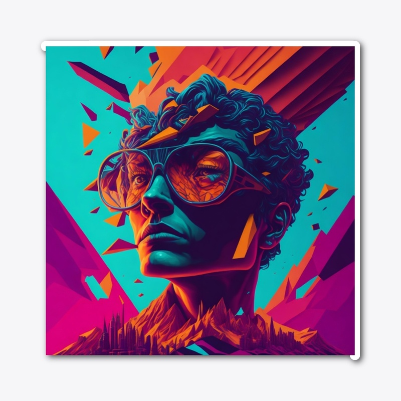 Futuristic 3D Sunglass Man Design