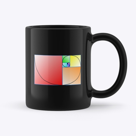 Golden Spiral Mug (Black) Black T-Shirt Back