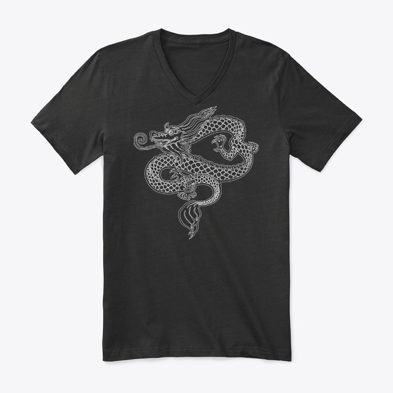 Dragon white outline design