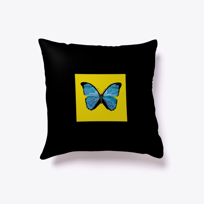 Blue Butterfly on Yellow