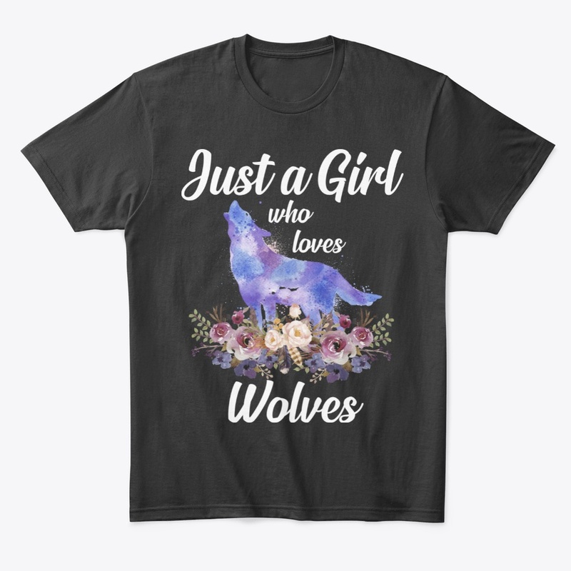 Girl Loves Wolves Watercolor Style