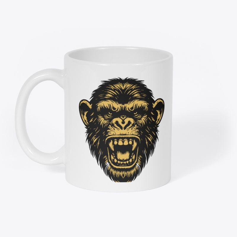 Angry Chimpanzee Head Design