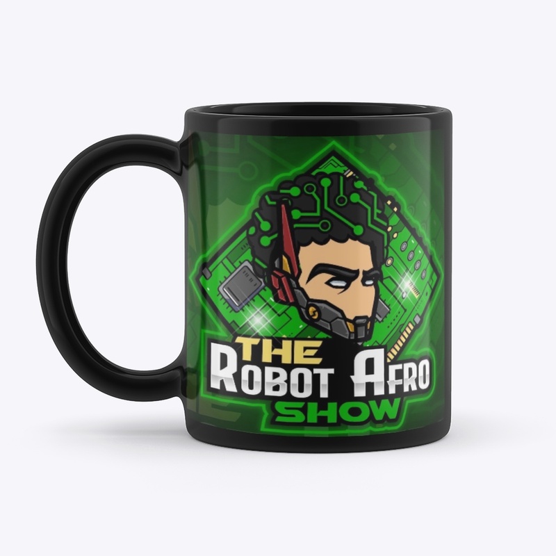 The Robot Afro Show: Premium Black mug 