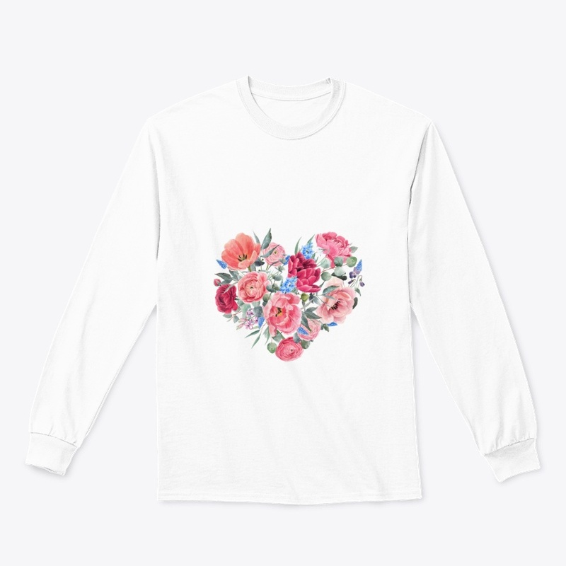 T-shirt heart shaped flowers