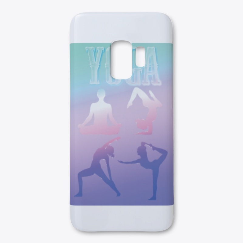Yoga - four Poses, pink & blue mirrored