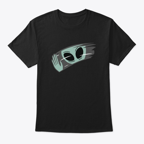 Spying Alien Black T-Shirt Front