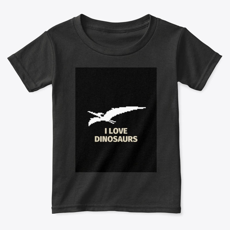 Pixel Art Dinosaur 13 Black