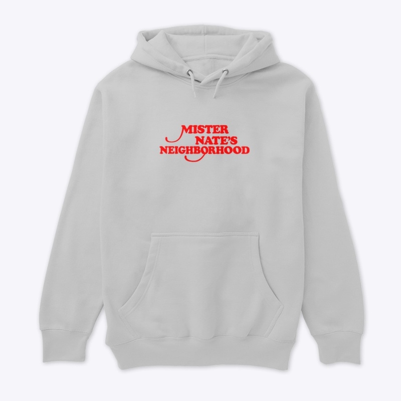 Mister Nate's Neighborhood red text tee