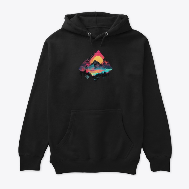 Mountains retro t-shirt design
