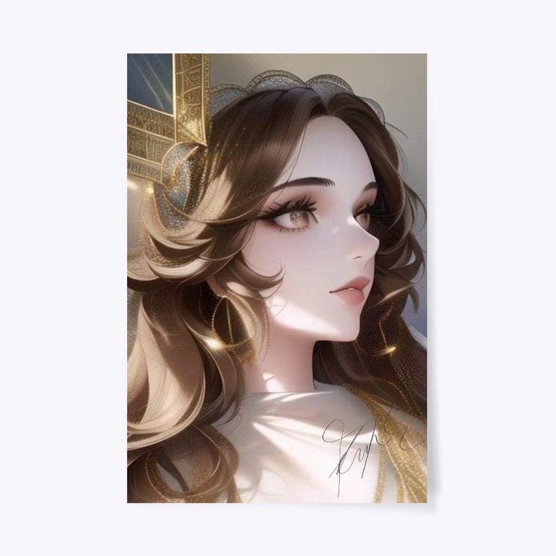 Anime Manga Themed Golden Queen