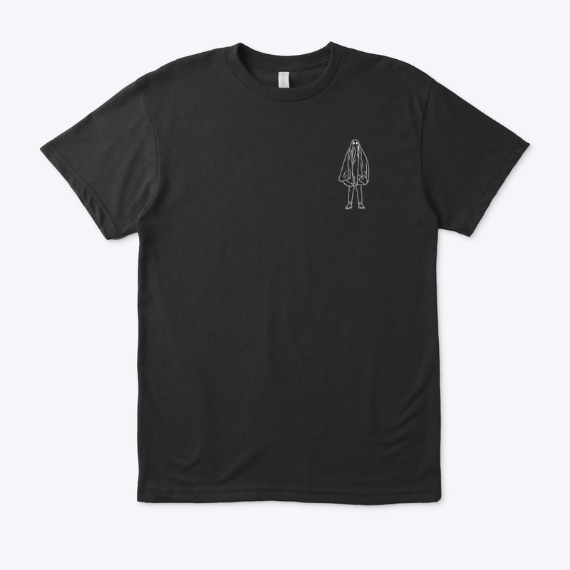 Small Icon Ghostie White on Black