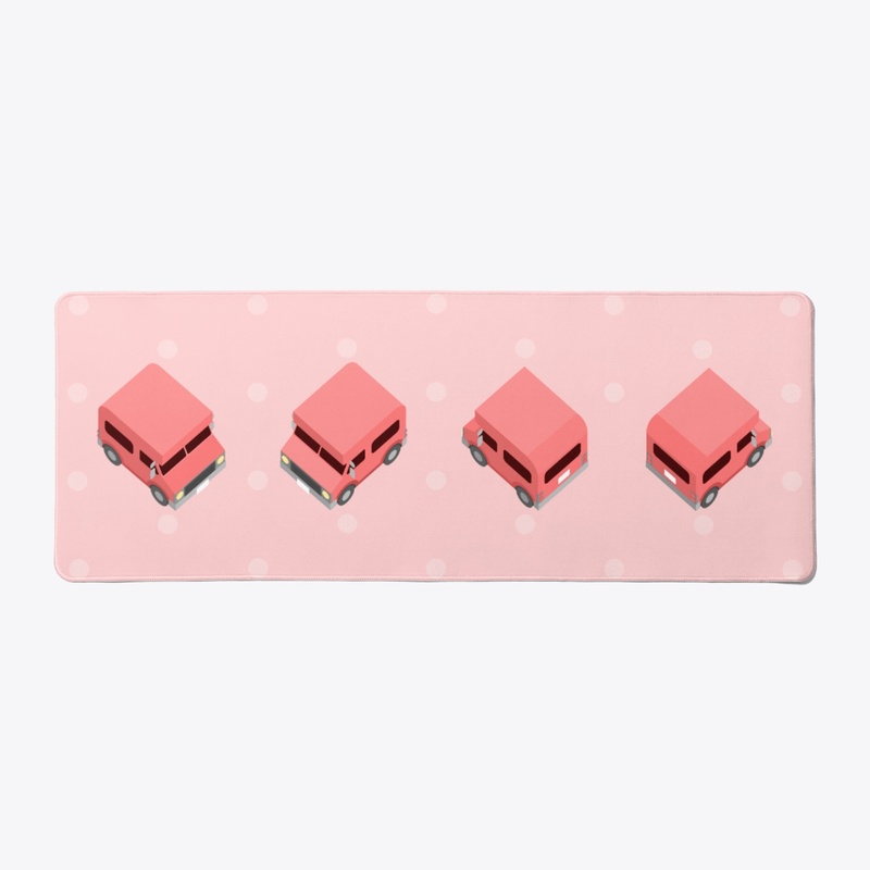 Camper Van Deskmat - Salmon