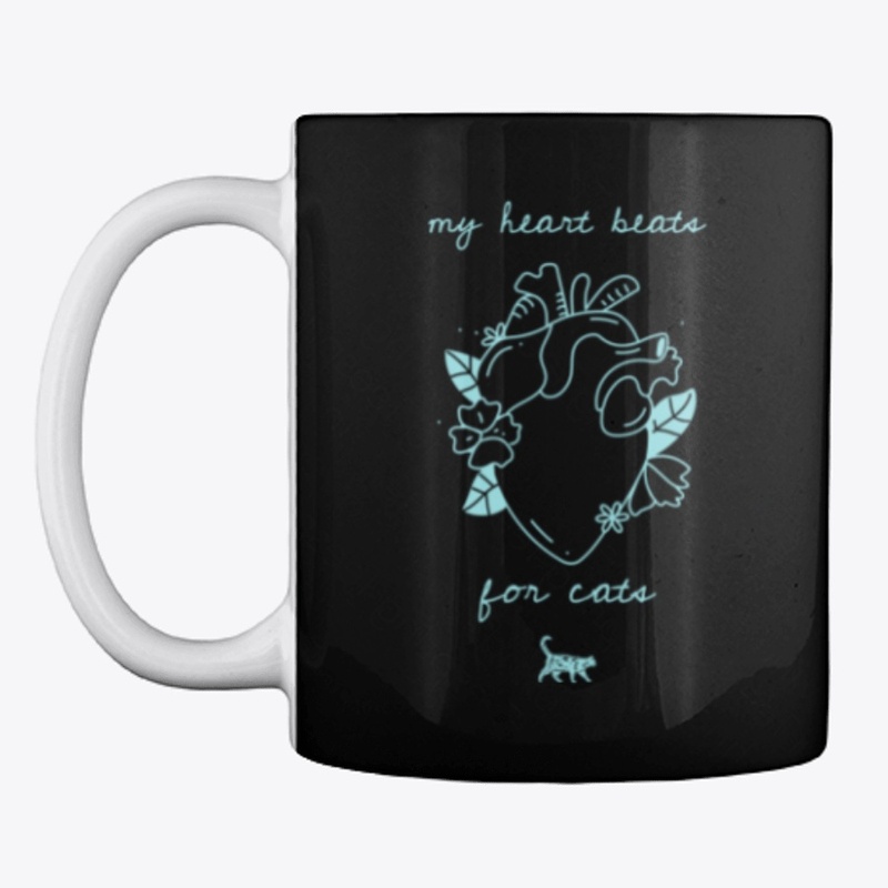 Heart Beats For Cats  | Cat Lover Design