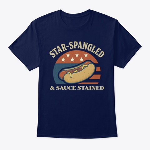 Star Spangled &Amp; Sauce Stained Navy T-Shirt Front