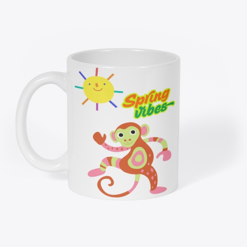Spring Vibes Monkey -Colorful & Fun 
