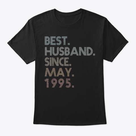 24 Nd Wedding Anniversary Gifts Husband S Black T-Shirt Front