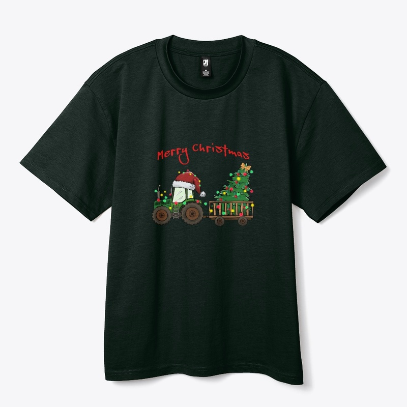 Christmas Tractor with Tree in wagon