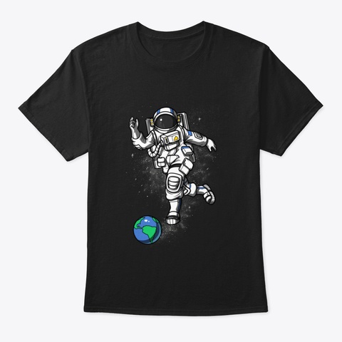 Space Astronaut Bowling Black T-Shirt Front