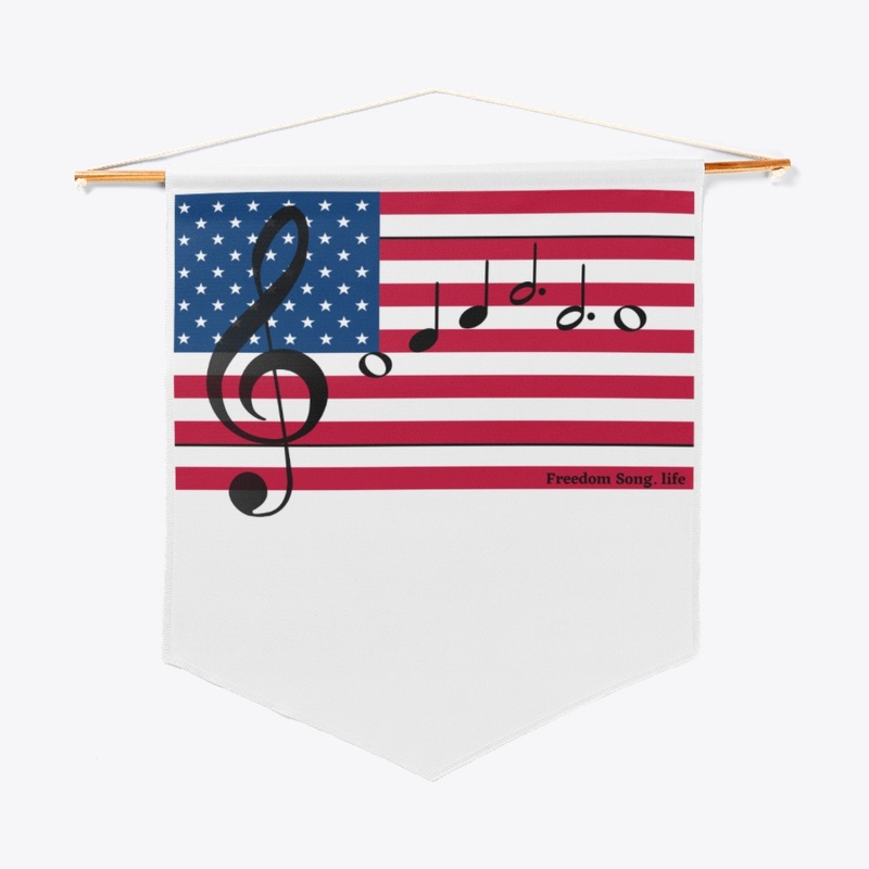 Freedom Song Flag with Music Notes