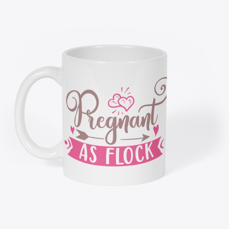 Pregnant As Flock Funny Flamingo T-Shirt