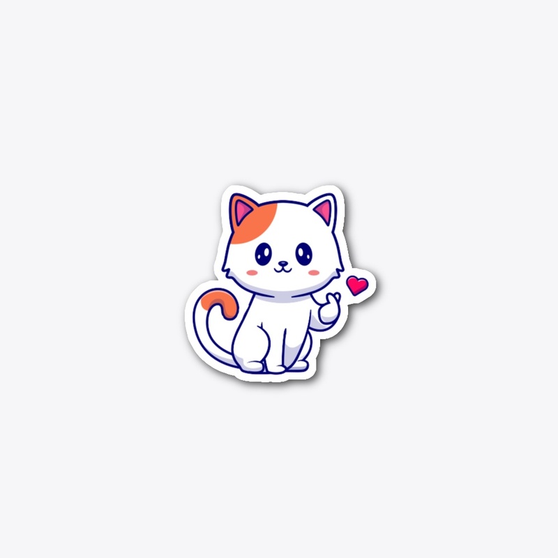 Cute Kitty Die Cut Sticker
