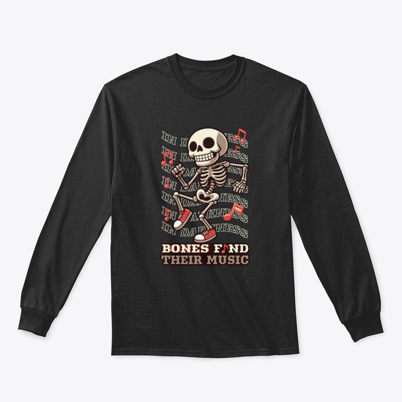 dance skeleton with musical notes