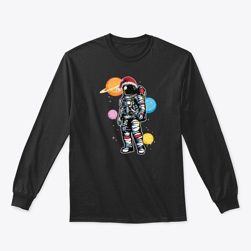 SANTA ASTRONAUT CHRISTMAS TEE SPACE LOVE