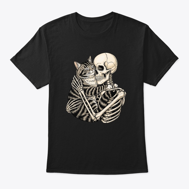 Skeleton Hugging Cat