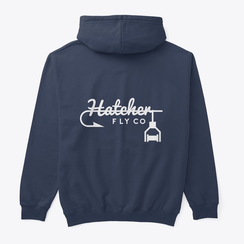 Hatcher Fly Co Navy Camiseta Back