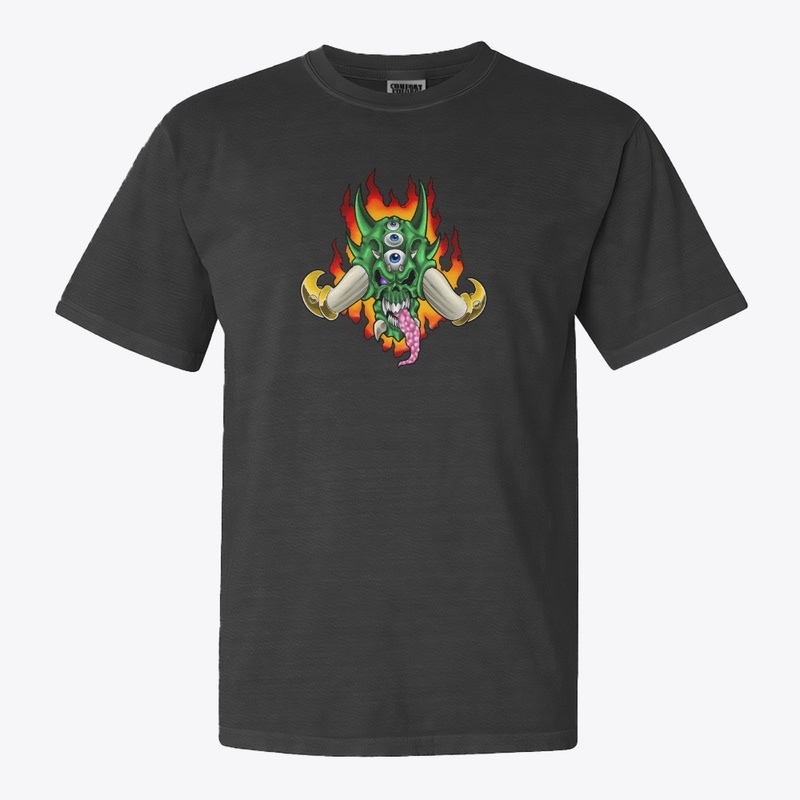 Original Flaming Skull Art. 