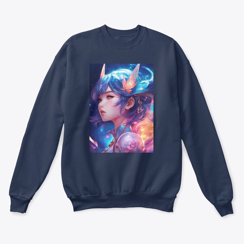 Abstract style anime art  magical girl 