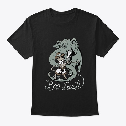 Angry Elephant Black T-Shirt Front