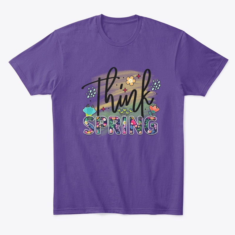Think Spring Floral Text