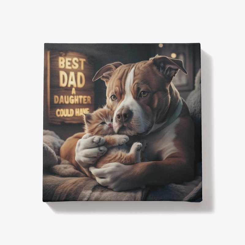 Adorable Pet Canvas: Best Dad Gift