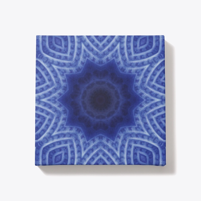Blue and White Striped Kaleidoscope 