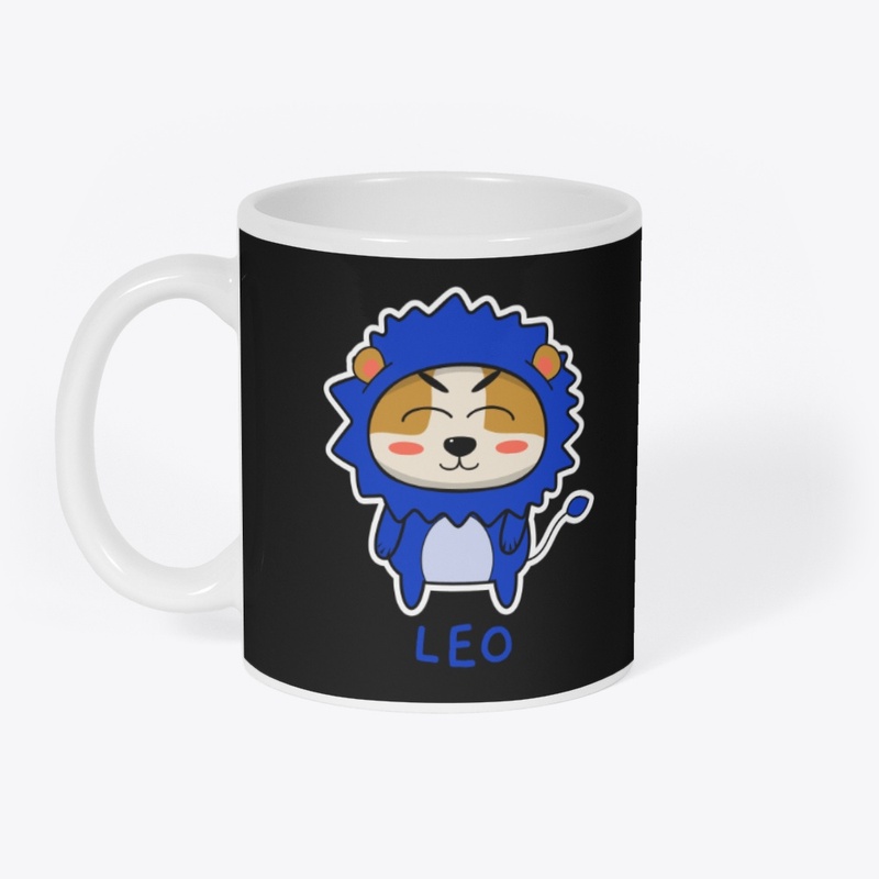 Leo Pup Mug - Blue Flame