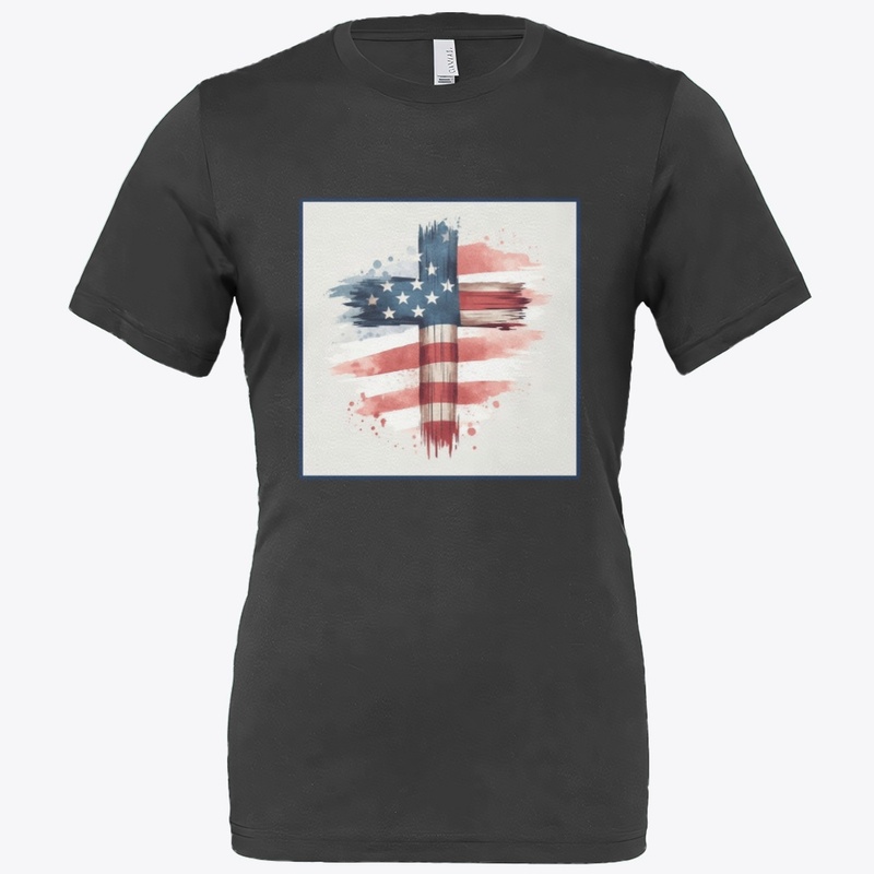 Flag Cross July 4th Tee