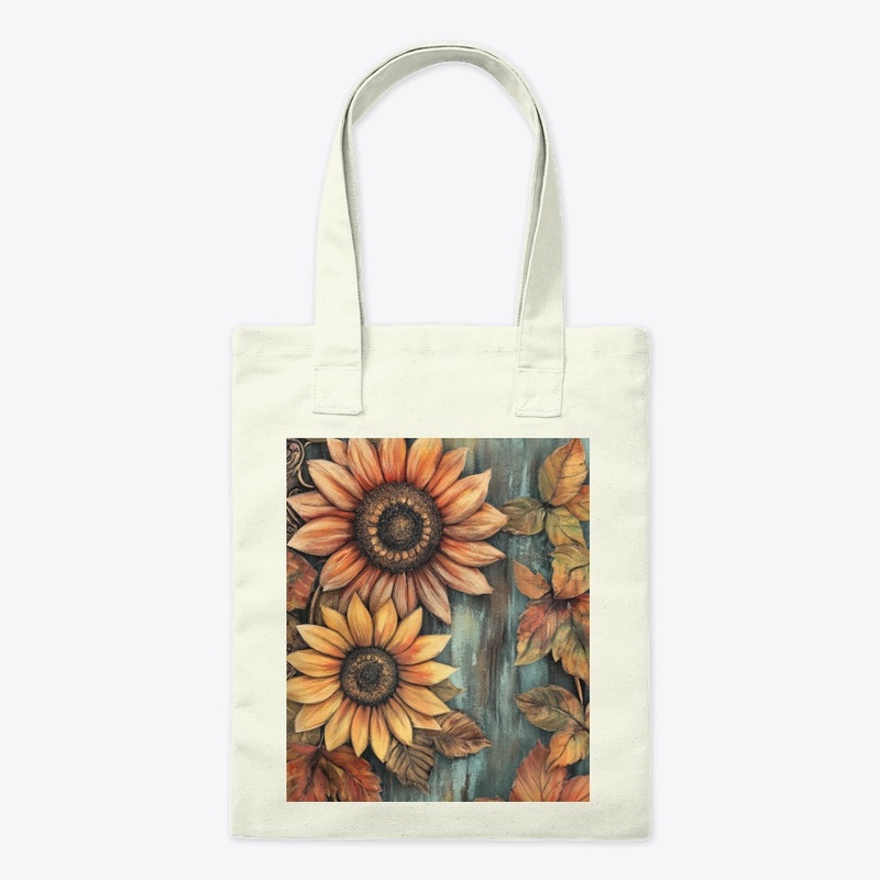 Sunflowers Fall Leaves Autumn