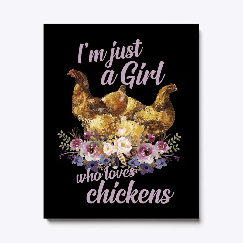 Girl Loves Chickens Watercolor Style