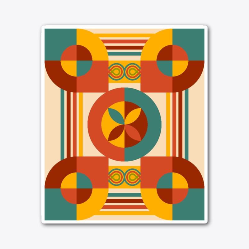 Tribal geometric design vintage sunset